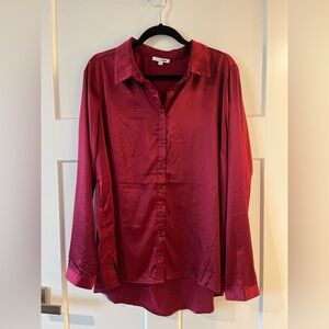 Burgundy 1X work blouse